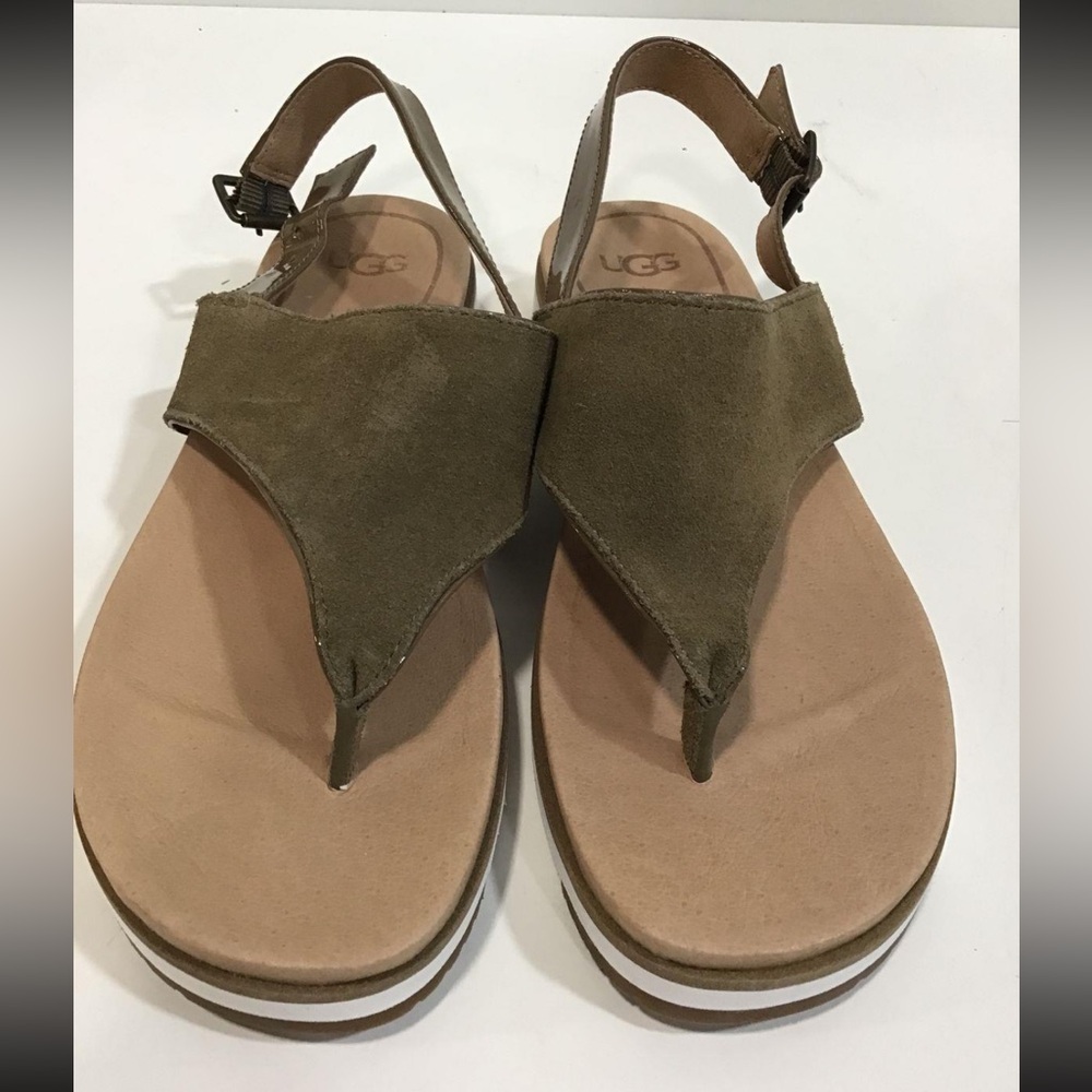 Women’s Ugg Alessia Coffee Suede/Patent Sandal Size 7.5M